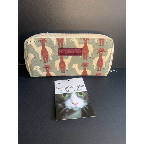 Bungalow 360 Alpaca Llama Design Zip Around Wallet - New - Picture 9 of 11